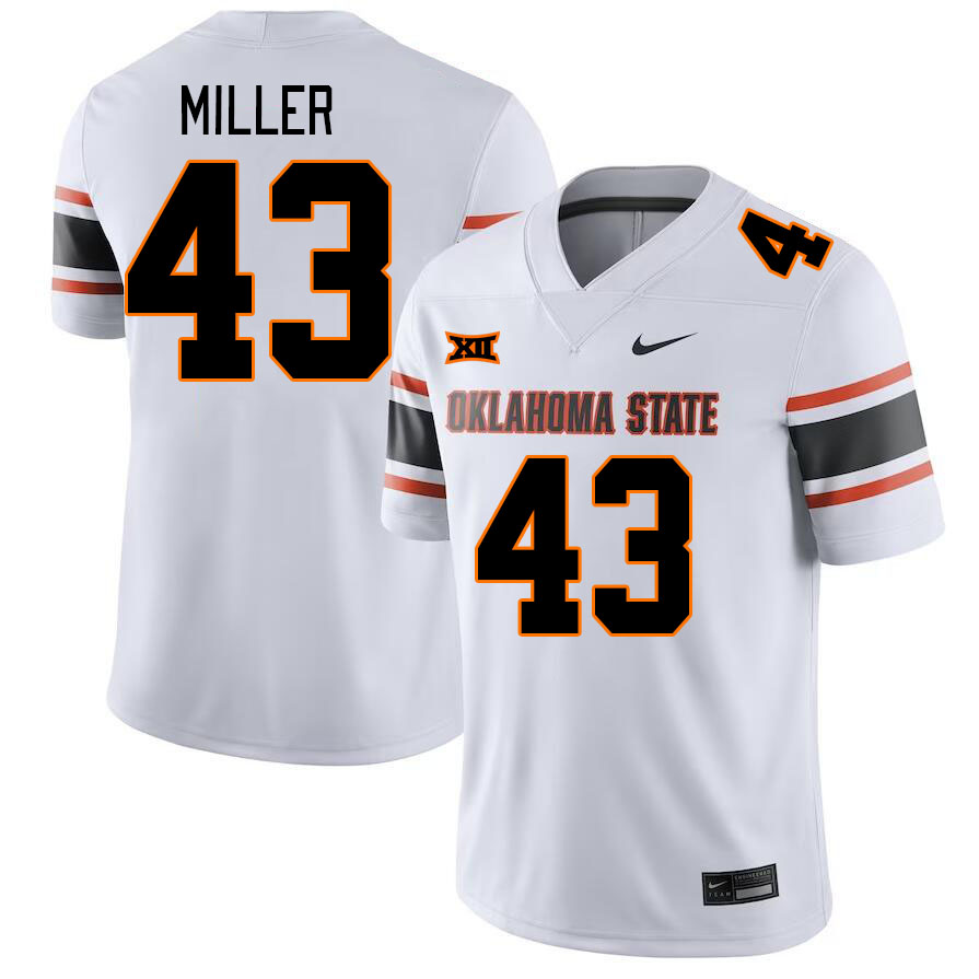 Oklahoma State Cowboys #43 Terry Miller College Football Jerseys Stitched Sale-White